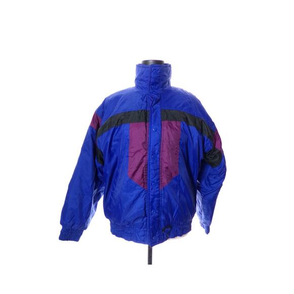 Vintage 80s Alpine Ski Puffy Jacket Coat Blue Purple Womens Extra Large XL Retro - Picture 1 of 4